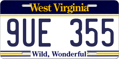 WV license plate 9UE355