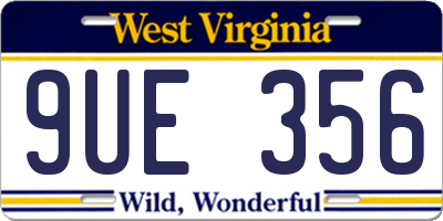WV license plate 9UE356