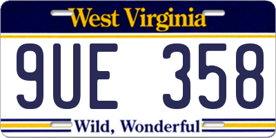 WV license plate 9UE358