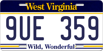 WV license plate 9UE359