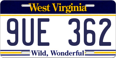 WV license plate 9UE362