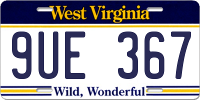 WV license plate 9UE367