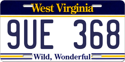 WV license plate 9UE368