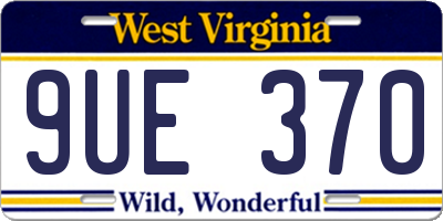 WV license plate 9UE370