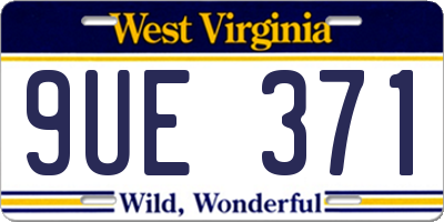 WV license plate 9UE371