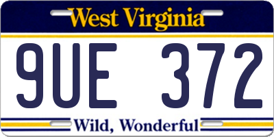 WV license plate 9UE372