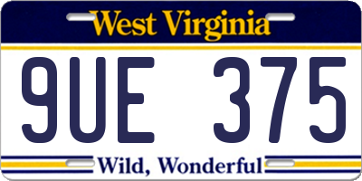 WV license plate 9UE375