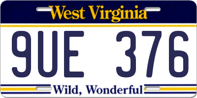 WV license plate 9UE376