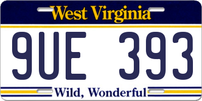 WV license plate 9UE393