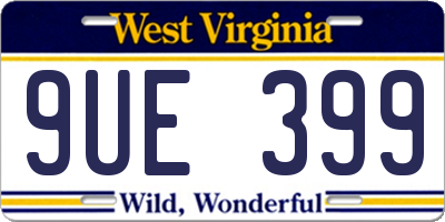 WV license plate 9UE399