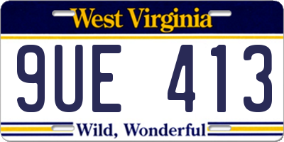 WV license plate 9UE413