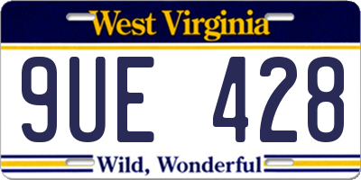 WV license plate 9UE428