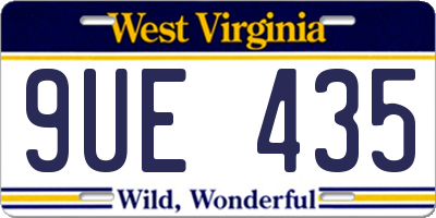 WV license plate 9UE435