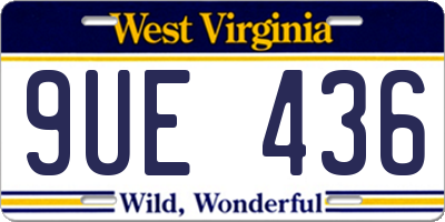 WV license plate 9UE436