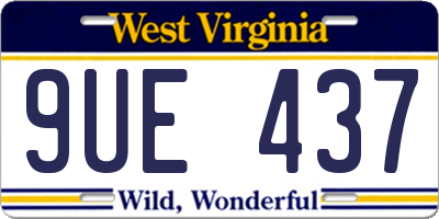 WV license plate 9UE437