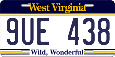 WV license plate 9UE438