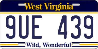 WV license plate 9UE439