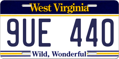 WV license plate 9UE440