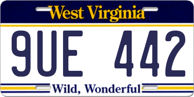 WV license plate 9UE442
