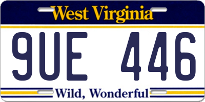 WV license plate 9UE446