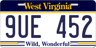 WV license plate 9UE452