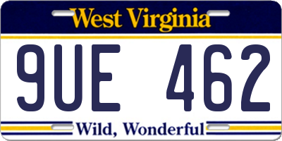 WV license plate 9UE462