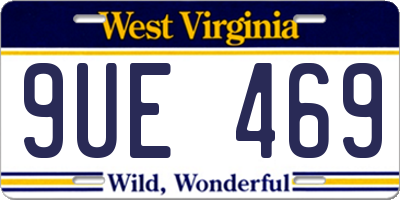 WV license plate 9UE469