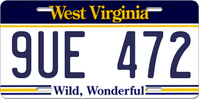 WV license plate 9UE472