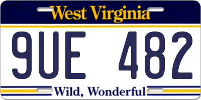 WV license plate 9UE482