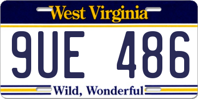 WV license plate 9UE486