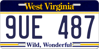 WV license plate 9UE487