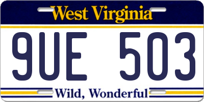 WV license plate 9UE503