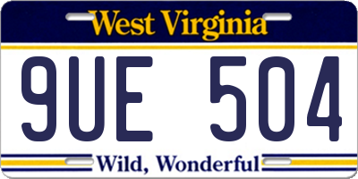 WV license plate 9UE504