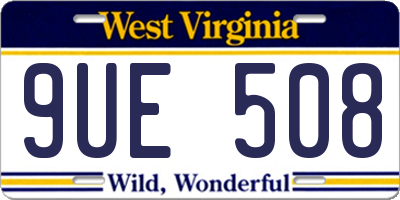 WV license plate 9UE508
