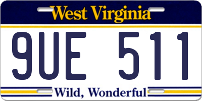 WV license plate 9UE511