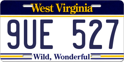 WV license plate 9UE527