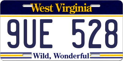 WV license plate 9UE528