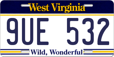 WV license plate 9UE532
