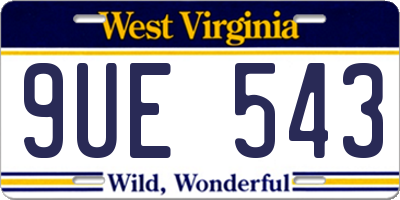 WV license plate 9UE543