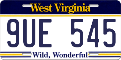 WV license plate 9UE545
