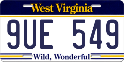 WV license plate 9UE549