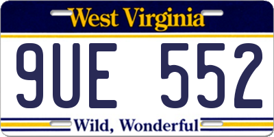 WV license plate 9UE552