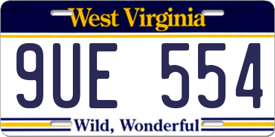 WV license plate 9UE554
