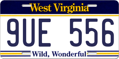 WV license plate 9UE556