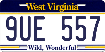 WV license plate 9UE557