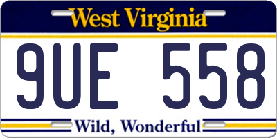 WV license plate 9UE558