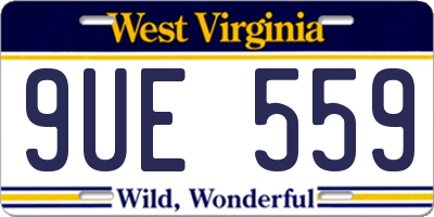 WV license plate 9UE559