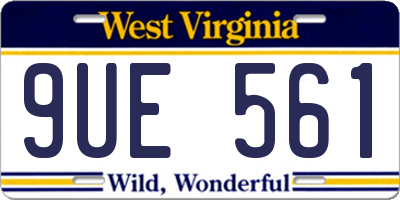 WV license plate 9UE561