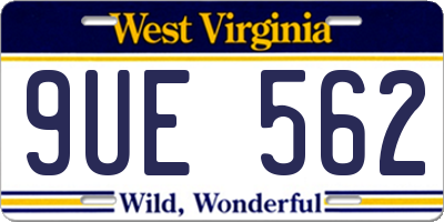 WV license plate 9UE562
