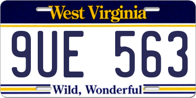 WV license plate 9UE563